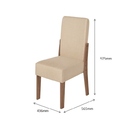Conjunto Com 02 Cadeiras De Jantar Dubai Amêndoa 51c