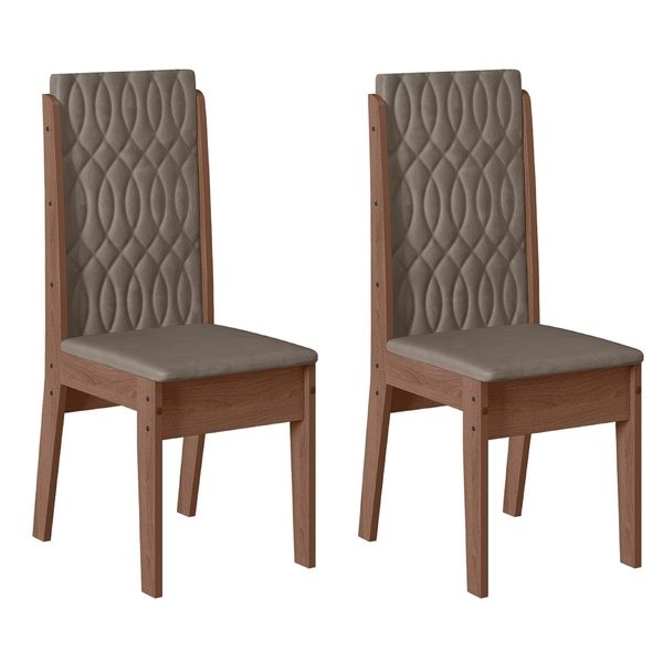 Conjunto Com 02 Cadeiras De Jantar Libia Amêndoa 01a