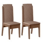 Conjunto Com 02 Cadeiras De Jantar Luanda Amêndoa 73b