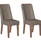Conjunto Com 02 Cadeiras De Jantar Romênia Amêndoa 01a
