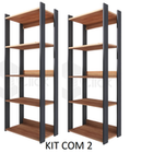 Conjunto Com 02 Estantes Industrial De Madeira Para Empresass