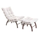 Conjunto Com 02 Poltronas E 02 Puffs Costela Aramada Aço Cort