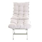 Conjunto Com 02 Poltronas E 02 Puffs Costela Verde Oliva/bege