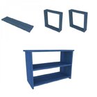 Conjunto Com 1 Banco, 1 Prateleira E 2 Nichos Pullen  Azul