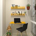 Conjunto Com 1 Escrivaninha Suspensa E 2 Prateleiras 100cm Am