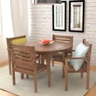 Conjunto Com 1 Mesa 4 Cadeiras Pink Sands  Madeira