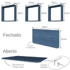Conjunto Com 1 Mesa Dobrável 60cm E 3 Nichos  Azul