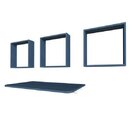 Conjunto Com 1 Mesa Dobrável 60cm E 3 Nichos  Azul