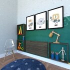 Conjunto Com 1 Mesa Dobrável 80cm E 3 Nichos  Ameixa Negra