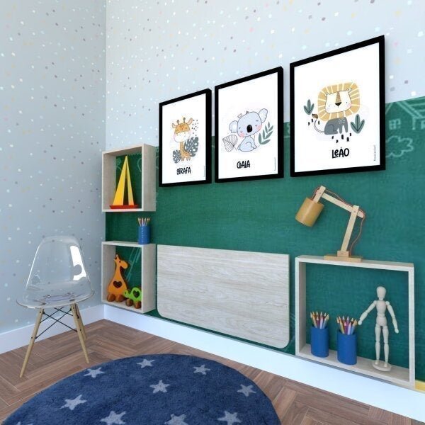 Conjunto Com 1 Mesa Dobrável E 3 Nichos  Geneve