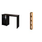 Conjunto Com 1 Mesa Escrivaninha 3 Nichos Veneta E 1 Estante