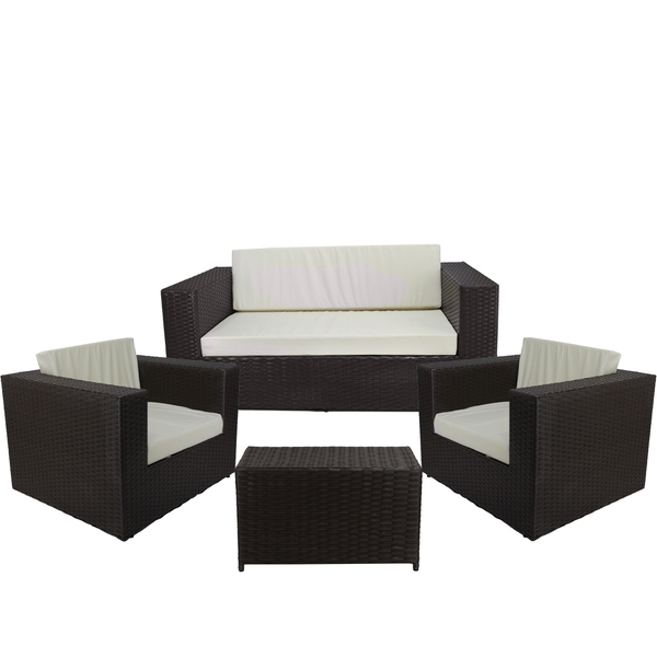 Conjunto Com 1 Namoradeira, 2 Poltronas Assento Estofado E Me