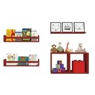 Conjunto Com 1 Nicho E 3 Prateleira Trini  Vermelho