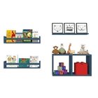 Conjunto Com 1 Nicho E 3 Prateleiras Trini  Azul