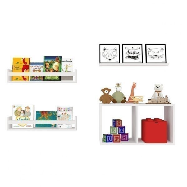 Conjunto Com 1 Nicho E 3 Prateleiras Trini  Branco