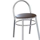 Conjunto Com 2 Bancos Ader Cromado E Tabaco