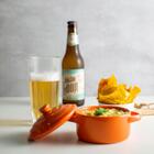 Conjunto Com 2 Bandejas De Bambu C/2 Molheiras De Cerâmica