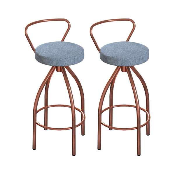 Conjunto Com 2 Banquetas Artois Cobre E Cinza