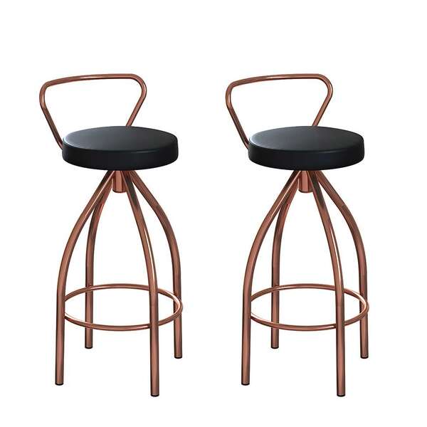 Conjunto Com 2 Banquetas Artois Cobre E Preto