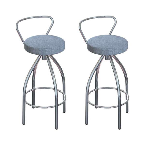 Conjunto Com 2 Banquetas Artois Cromado E Cinza