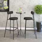 Conjunto Com 2 Banquetas Bock Linho Grafite E Preto