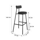 Conjunto Com 2 Banquetas Bock Linho Grafite E Preto