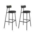 Conjunto Com 2 Banquetas Bock Linho Grafite E Preto