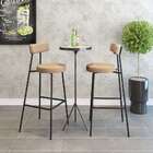 Conjunto Com 2 Banquetas Bock Linho Marrom E Preto