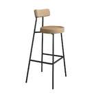 Conjunto Com 2 Banquetas Bock Linho Marrom E Preto