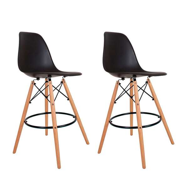 Conjunto Com 2 Banquetas Charles Eames Preto