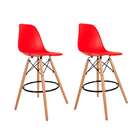 Conjunto Com 2 Banquetas Charles Eames Vermelho