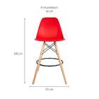 Conjunto Com 2 Banquetas Charles Eames Vermelho