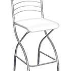 Conjunto Com 2 Banquetas Del Cromado E Branco