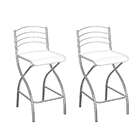 Conjunto Com 2 Banquetas Del Cromado E Branco