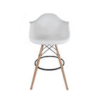 Conjunto Com 2 Banquetas Eames Com Braços Branca - Base Madei