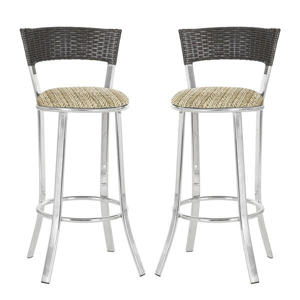 Conjunto Com 2 Banquetas Em Alumínio E Fibra Sintética E Teci