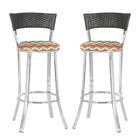 Conjunto Com 2 Banquetas Em Alumínio E Fibra Sintética E Teci