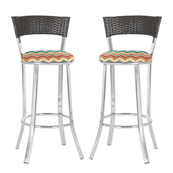 Conjunto Com 2 Banquetas Em Alumínio E Fibra Sintética E Teci