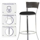 Conjunto Com 2 Banquetas Em Alumínio E Fibra Sintética E Teci