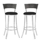 Conjunto Com 2 Banquetas Em Alumínio E Fibra Sintética E Teci