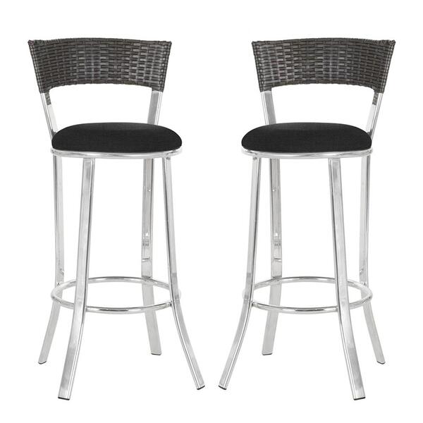 Conjunto Com 2 Banquetas Em Alumínio E Fibra Sintética E Teci