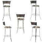 Conjunto Com 2 Banquetas Em Alumínio E Fibra Sintética E Teci