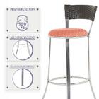 Conjunto Com 2 Banquetas Em Alumínio E Fibra Sintética E Teci