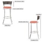 Conjunto Com 2 Banquetas Em Alumínio E Fibra Sintética E Teci