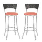 Conjunto Com 2 Banquetas Em Alumínio E Fibra Sintética E Teci