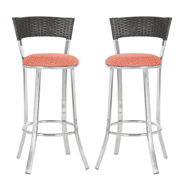 Conjunto Com 2 Banquetas Em Alumínio E Fibra Sintética E Teci