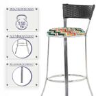 Conjunto Com 2 Banquetas Em Alumínio, Fibra Sintética E Tecid