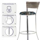 Conjunto Com 2 Banquetas Em Alumínio, Fibra Sintética E Tecid