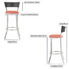 Conjunto Com 2 Banquetas Em Alumínio, Fibra Sintética E Tecid