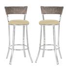 Conjunto Com 2 Banquetas Em Alumínio, Fibra Sintética E Tecid